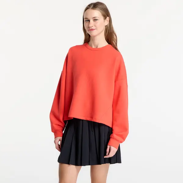 Nike Суитшърт Nike 24.7 ImpossiblySoft Women's Dri-FIT Oversized Crew-Neck Top Lt Crimson/ University Red S