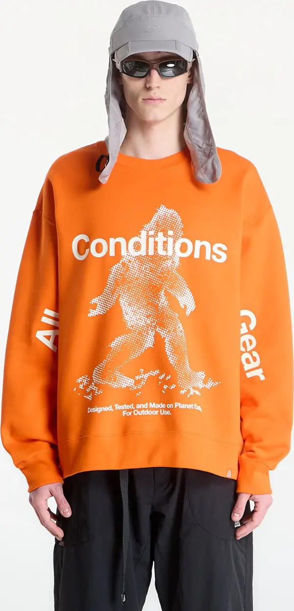 Nike Суитшърт Nike ACG "Tuff Fleece" Men's Therma-FIT Pullover Crew-Neck Sweatshirt Safety Orange L