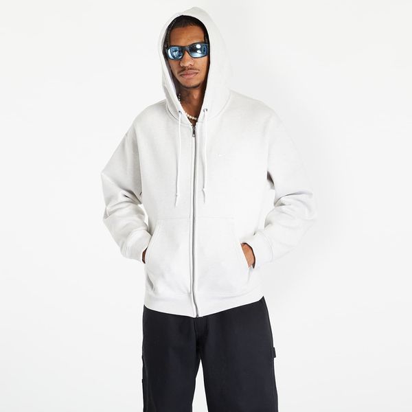 Nike Суитшърт Nike Solo Swoosh Full-Zip Hoodie Birch Heather/ White XS