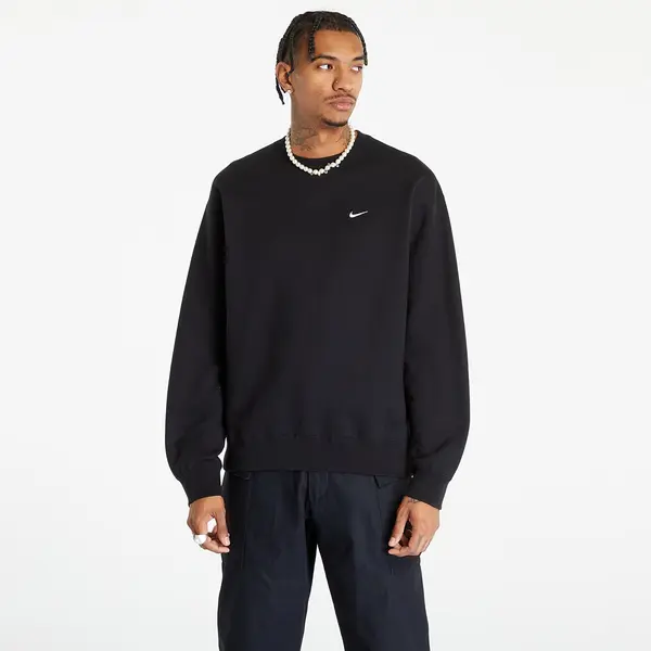 Nike Суитшърт Nike Solo Swoosh Men's Fleece Crew Black/ White S