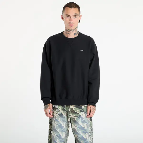 Nike Суитшърт Nike Solo Swoosh Men's Fleece Crew Black/ White XL