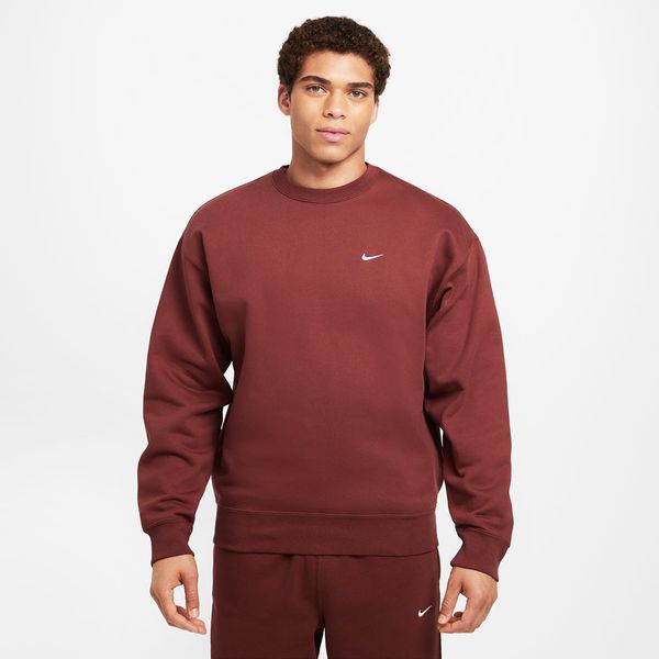Nike Суитшърт Nike Solo Swoosh Men's Fleece Crew Dark Pony/ White XS