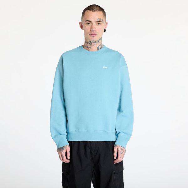 Nike Суитшърт Nike Solo Swoosh Men's Fleece Crew Denim Turquoise/ White XS
