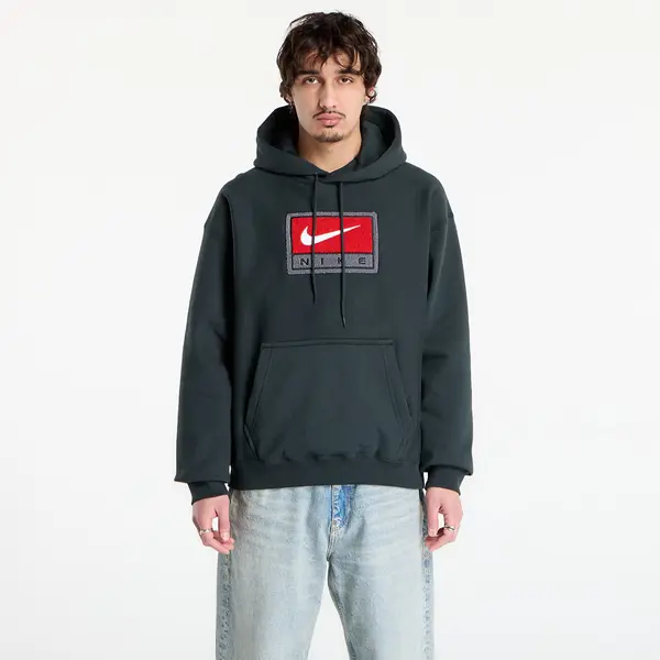 Nike Суитшърт Nike Solo Swoosh Men's Fleece Pullover Hoodie Black Spruce/ White S