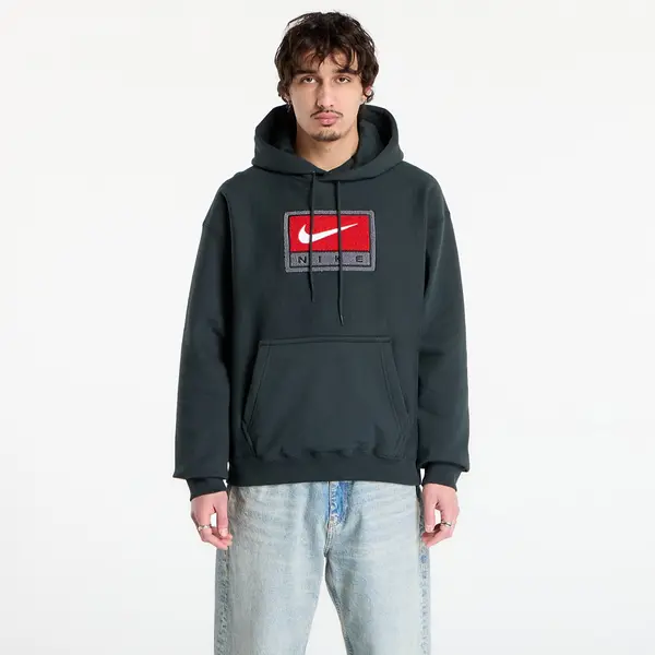 Nike Суитшърт Nike Solo Swoosh Men's Fleece Pullover Hoodie Black Spruce/ White XS