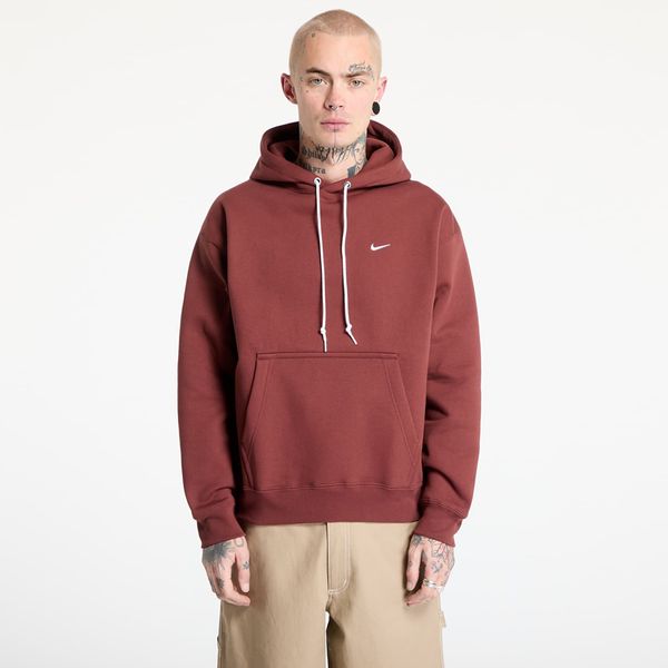 Nike Суитшърт Nike Solo Swoosh Men's Fleece Pullover Hoodie Dark Pony/ White XS