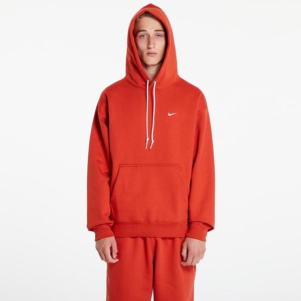 Nike Суитшърт Nike Solo Swoosh Men's Fleece Pullover Hoodie Dragon Red/ White XS