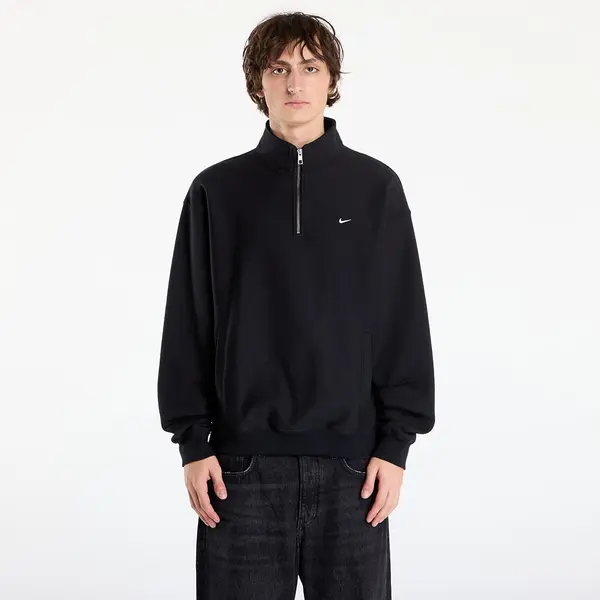 Nike Суитшърт Nike Solo Swoosh Men's Fleece Quarter-Zip Top Black/ White S