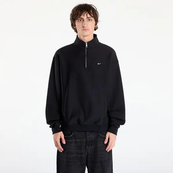 Nike Суитшърт Nike Solo Swoosh Men's Fleece Quarter-Zip Top Black/ White XS