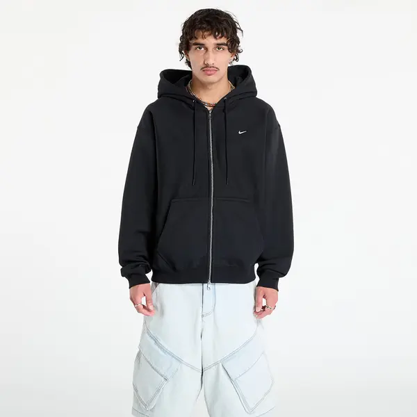 Nike Суитшърт Nike Solo Swoosh Men's Full-Zip Fleece Hoodie Black/ Black/ White S