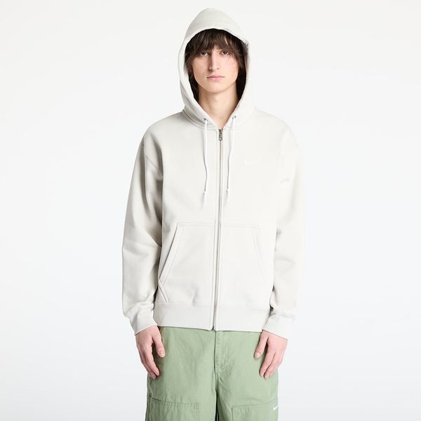 Nike Суитшърт Nike Solo Swoosh Men's Full-Zip Hoodie Light Bone/ White S
