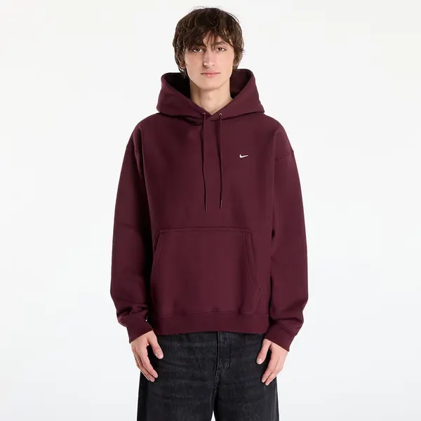 Nike Суитшърт Nike Solo Swoosh Men's Pullover Hoodie Burgundy Crush/ Burgundy Crush/ White S