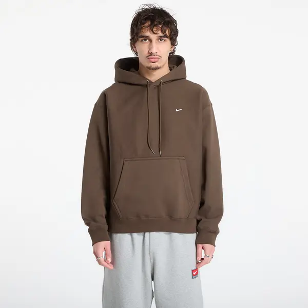 Nike Суитшърт Nike Solo Swoosh Men's Pullover Hoodie Dark Hazel/ White L