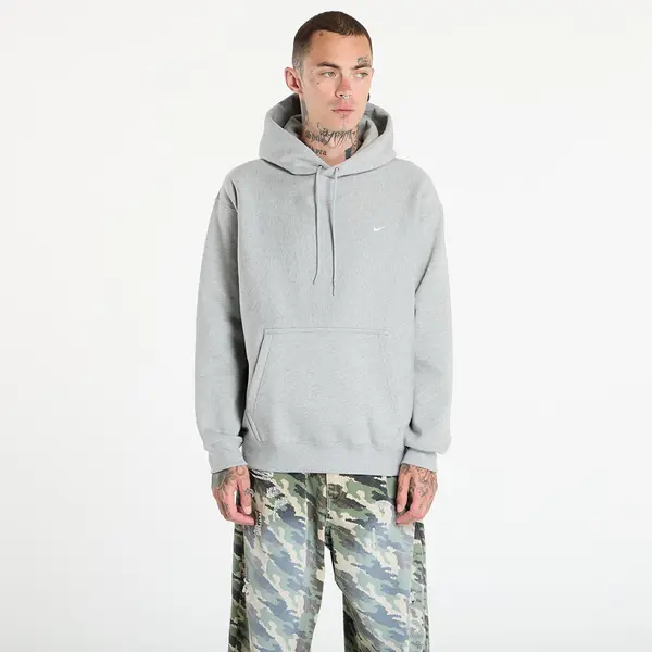 Nike Суитшърт Nike Solo Swoosh Men's Pullover Hoodie Dk Grey Heather/ Lt Smoke Grey/ White XXL