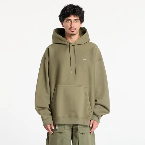 Nike Суитшърт Nike Solo Swoosh Men's Pullover Hoodie Medium Olive/ Medium Olive/ White S