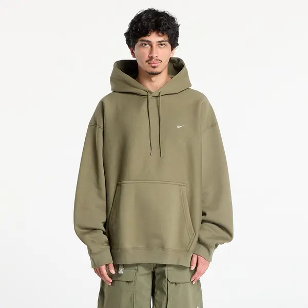 Nike Суитшърт Nike Solo Swoosh Men's Pullover Hoodie Medium Olive/ Medium Olive/ White XS