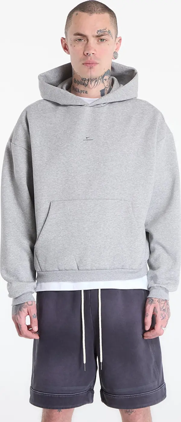 Nike Суитшърт Nike Standard Issue Men's Therma-FIT Brushed Basketball Pullover Hoodie Dk Grey Heather/ Black XXL
