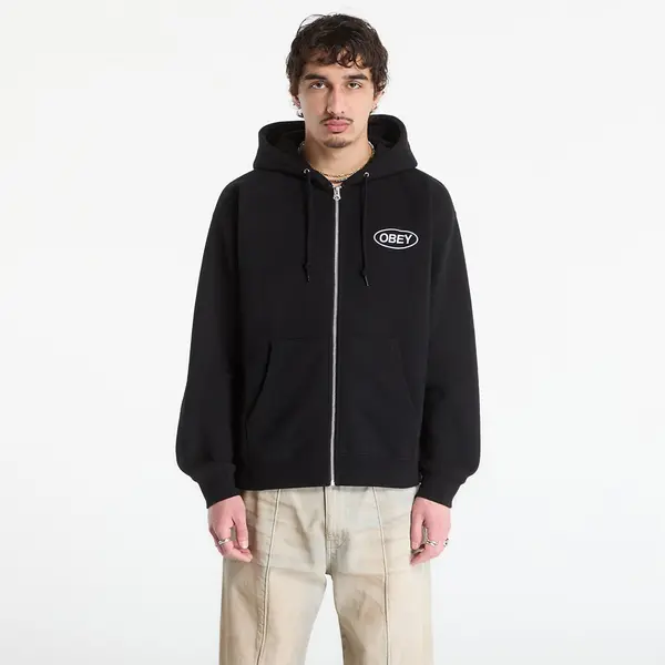 OBEY Clothing Суитшърт OBEY Oval Zip Hood Black M