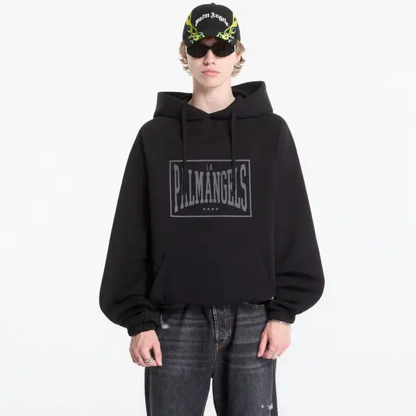 Palm Angels Суитшърт Palm Angels Vintage Box Logo Loose Hoodie Black/ Grey M