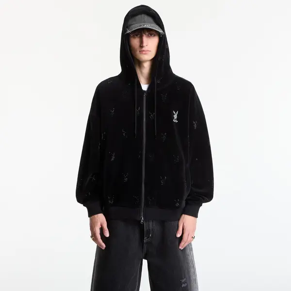 FTSHP Суитшърт Playboy x FTSHP Velvet Hoodie Black S