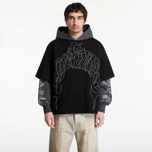 PLEASURES Суитшърт PLEASURES Dragon Layered Hoodie Faded Black XL