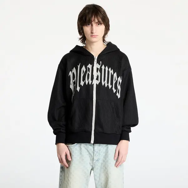 PLEASURES Суитшърт PLEASURES Twitch Knitted Zip Hoodie Black M