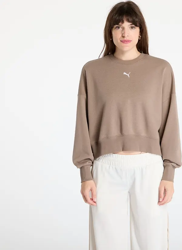Puma Суитшърт Puma Wardrobe Essentials Over-Oversized Crew TR Totally Taupe L