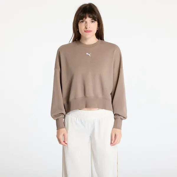 Puma Суитшърт Puma Wardrobe Essentials Over-Oversized Crew TR Totally Taupe L