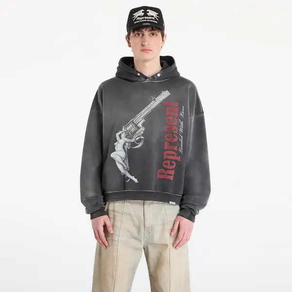 REPRESENT Суитшърт REPRESENT Loaded With Love Hoodie UNISEX Stained Black L