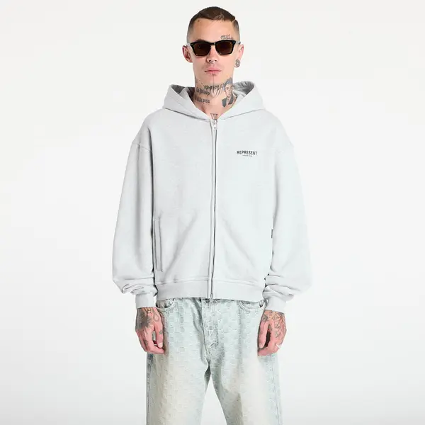 REPRESENT Суитшърт REPRESENT Owners Club Zip Hoodie Ash Grey/ Black L