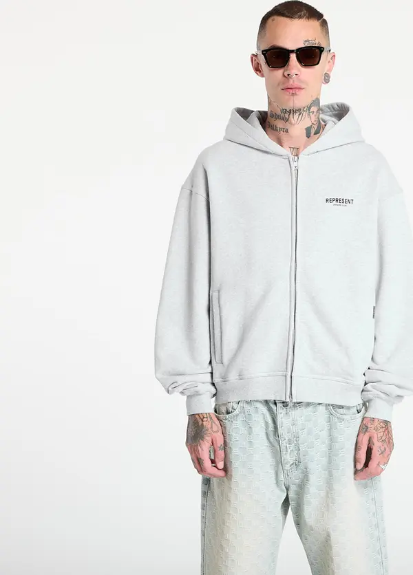 REPRESENT Суитшърт REPRESENT Owners Club Zip Hoodie Ash Grey/ Black XL