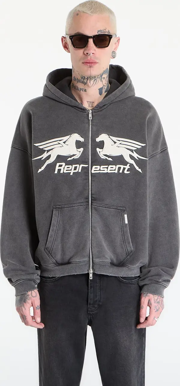 REPRESENT Суитшърт REPRESENT Pegasus Zip Through Hoodie UNISEX Vintage Grey XXL