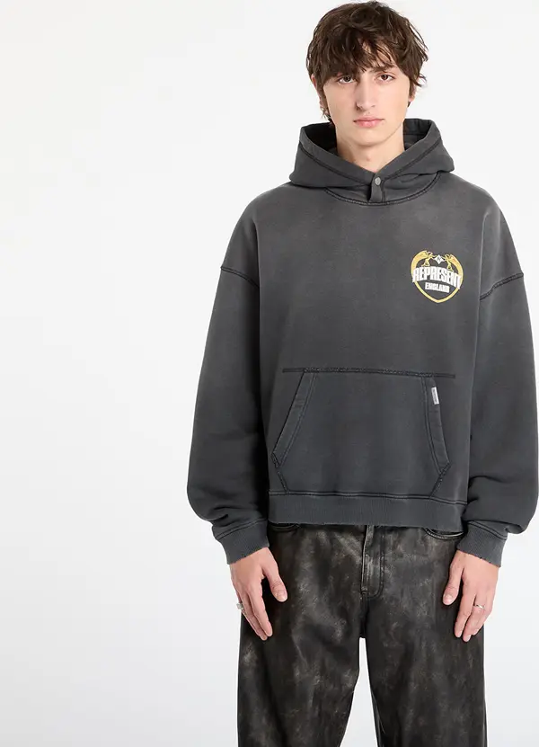 REPRESENT Суитшърт REPRESENT Represent Angel Border Hoodie Stained Black L