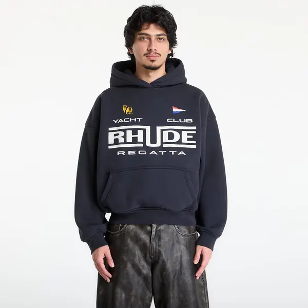 Rhude Суитшърт Rhude Regatta Club Hoodie Vintage Black/ White S