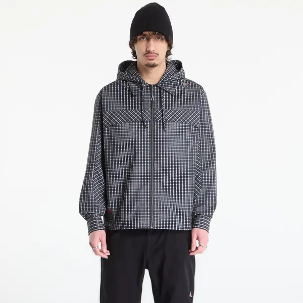ROA Суитшърт ROA Aair Floweave Printed Check Long Sleeve Hooded Shirt Anthracite XL