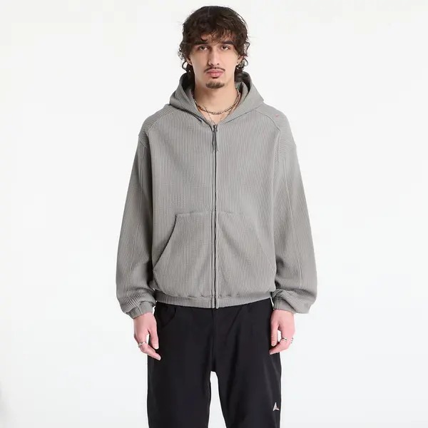 ROA Суитшърт ROA Bee Sun Faded Organic Waffle Zip Up Hoodie Grey L