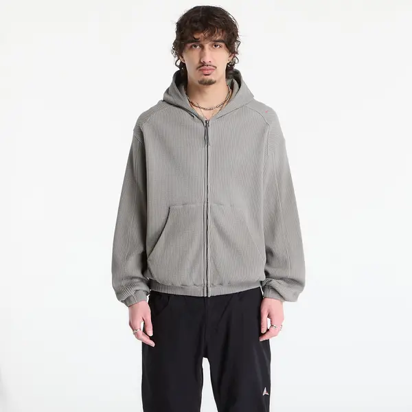 ROA Суитшърт ROA Bee Sun Faded Organic Waffle Zip Up Hoodie Grey M