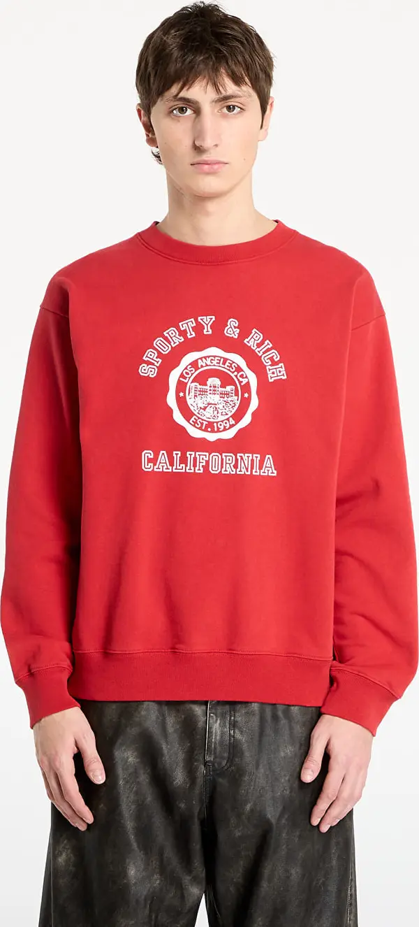 Sporty & Rich Суитшърт Sporty & Rich California Emblem Crewneck UNISEX Ruby L