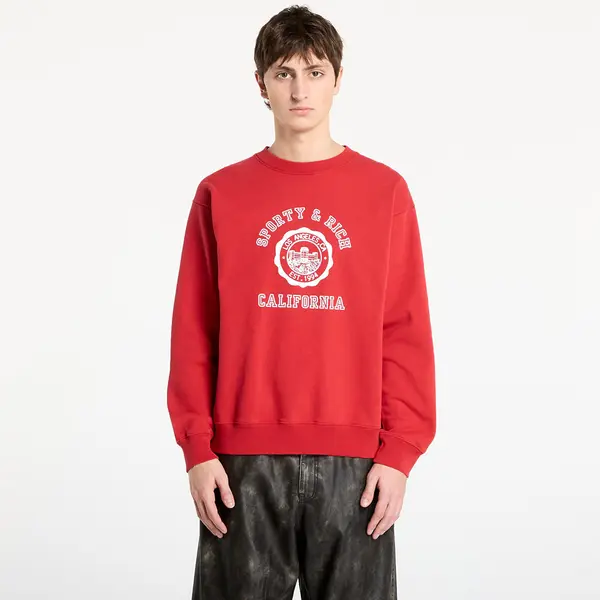 Sporty & Rich Суитшърт Sporty & Rich California Emblem Crewneck UNISEX Ruby XS