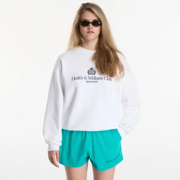 Sporty & Rich Суитшърт Sporty & Rich H&W Crest Embroidered Crewneck UNISEX White S