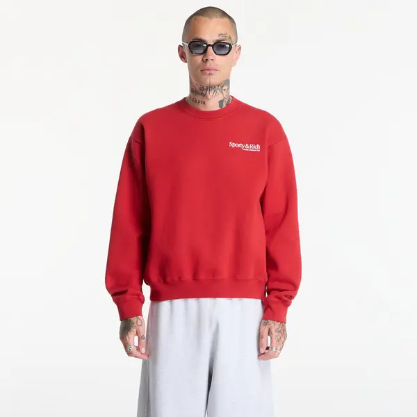 Sporty & Rich Суитшърт Sporty & Rich Modern Crewneck UNISEX Ruby XS