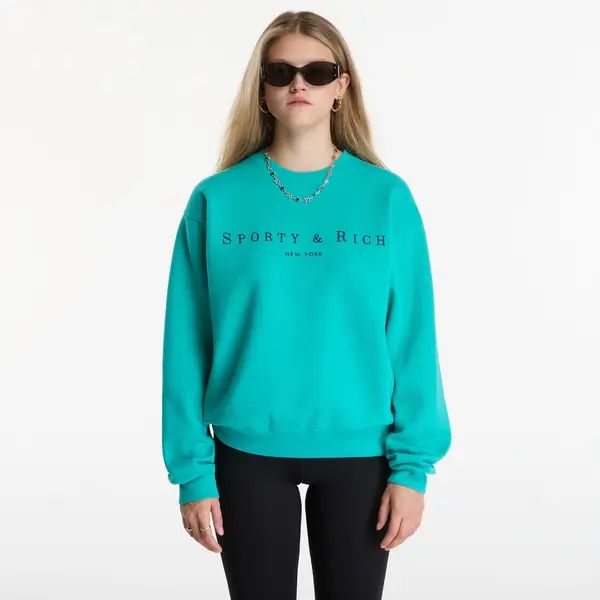 Sporty & Rich Суитшърт Sporty & Rich Title Embroidered Crewneck UNISEX Amalfi Green XL