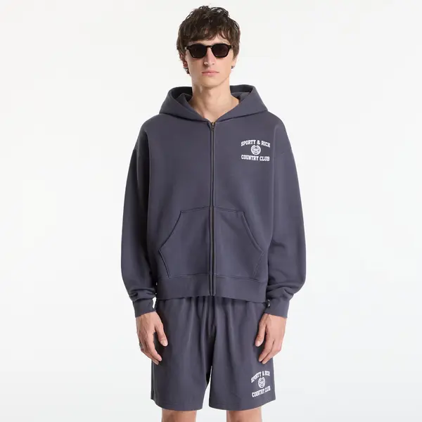 Sporty & Rich Суитшърт Sporty & Rich Varsity Crest Zip Hoodie UNISEX Carbon L
