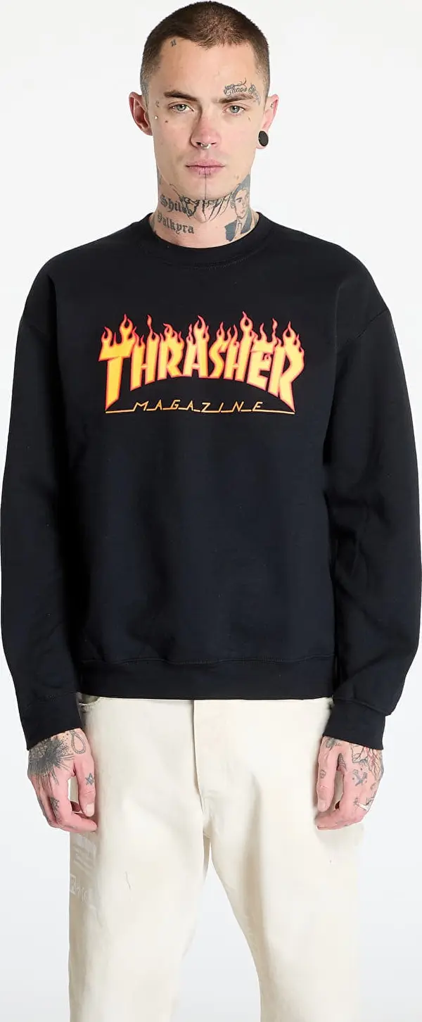 Thrasher Суитшърт Thrasher Flame Crewneck Black XL