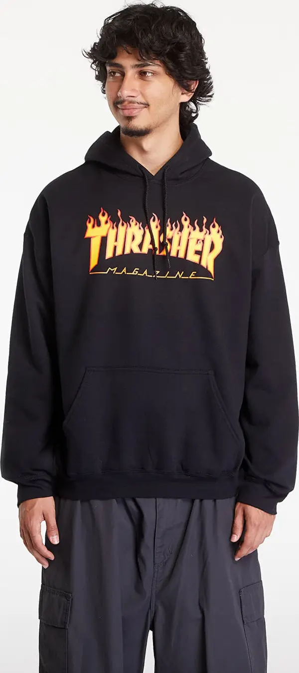 Thrasher Суитшърт Thrasher Flame Logo Hood Black L