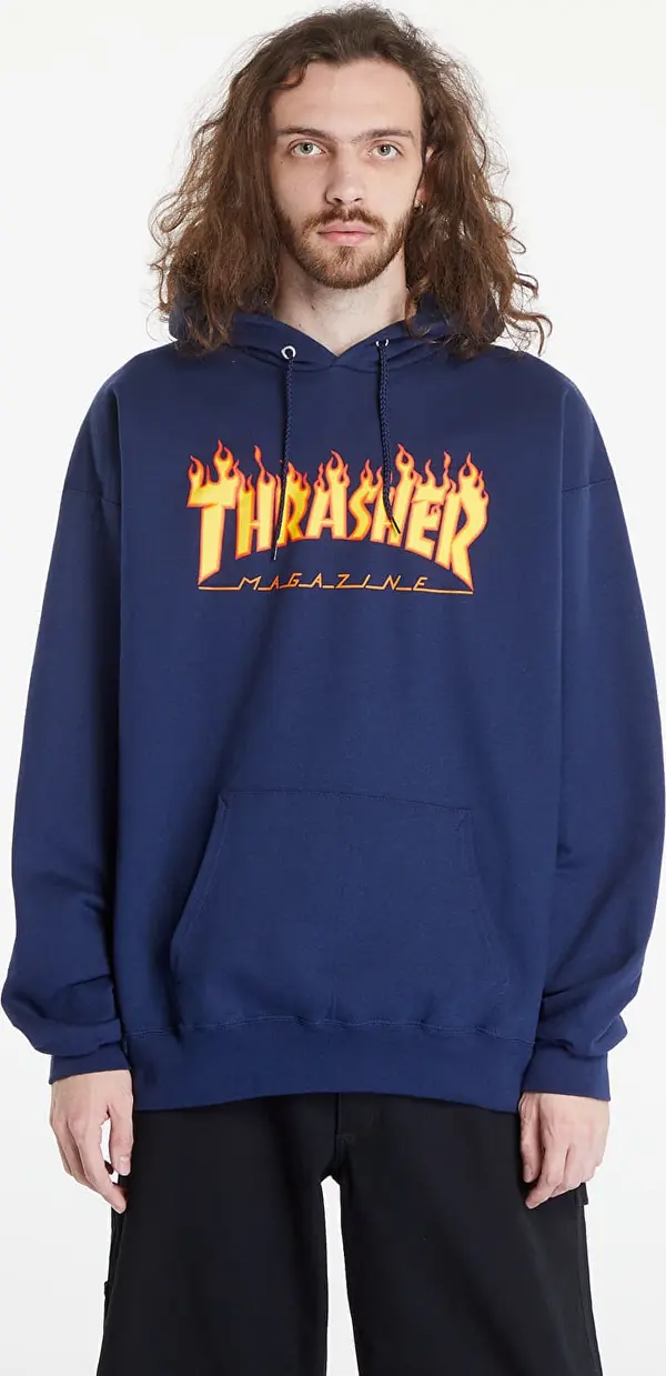 Thrasher Суитшърт Thrasher Flame Logo Hoodie Navy Blue XL