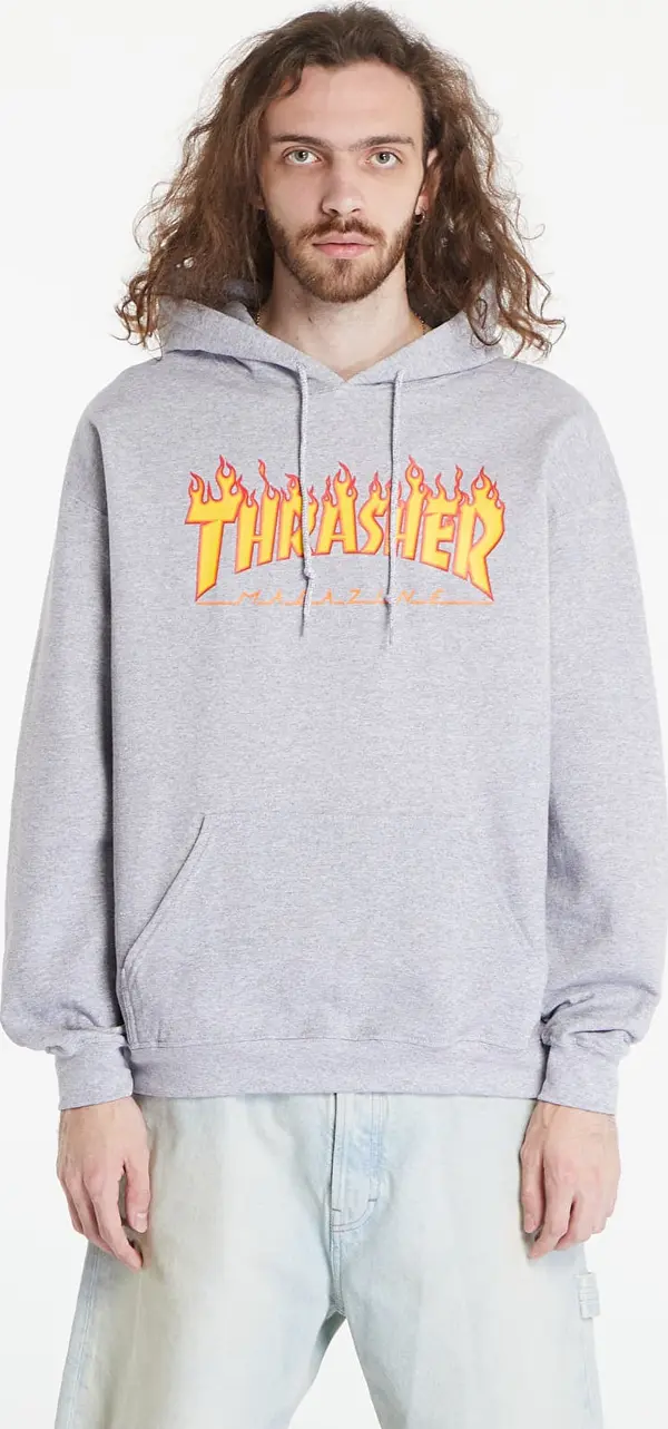 Thrasher Суитшърт Thrasher Flame Logo Hoody Melange Grey L