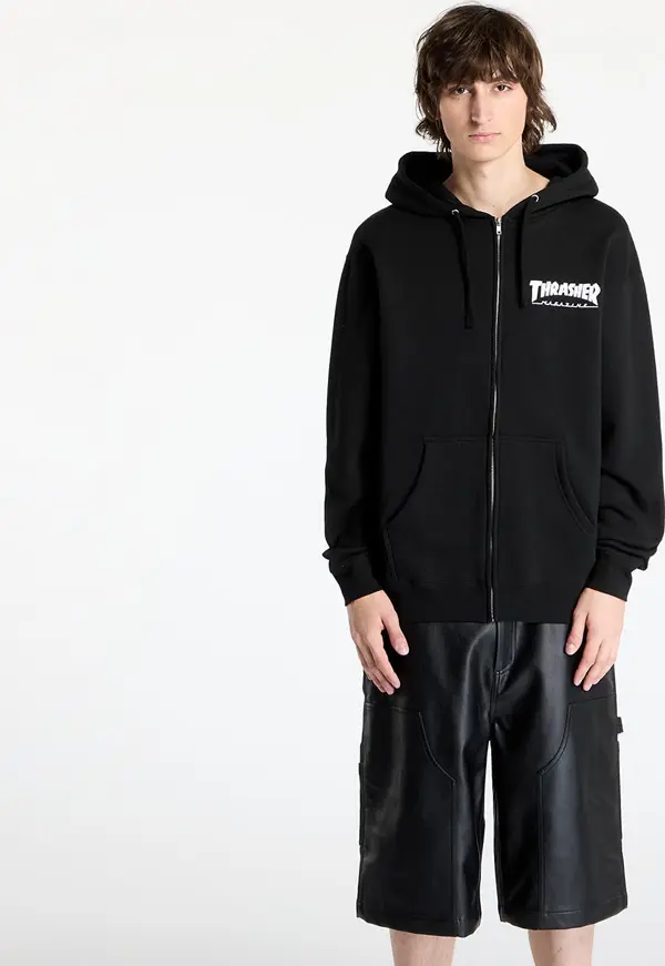 Thrasher Суитшърт Thrasher Magazine Logo Zip Hood Black S