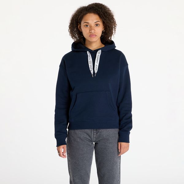 Tommy Hilfiger Суитшърт Tommy Jeans Boxy Logo Drawcord Hoodie Navy XS