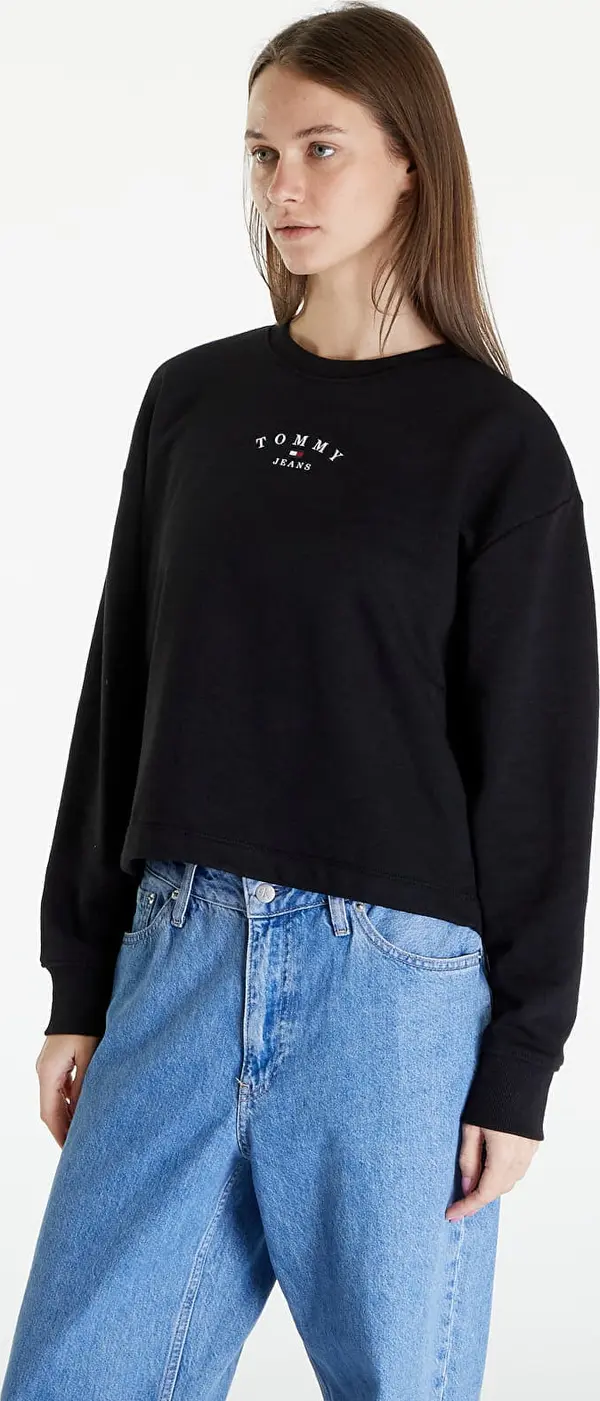 Tommy Hilfiger Суитшърт Tommy Jeans Essential Logo 2 Relaxed Fit Crewneck Black L